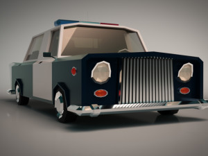 low poly police car 01 Modelo 3D