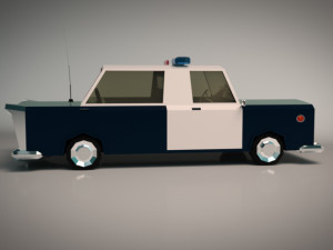 low poly police car 01 Modelo 3D