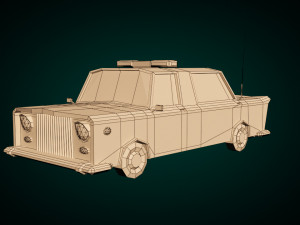 low poly police car 01 Modelo 3D