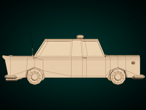 low poly police car 01 Modelo 3D