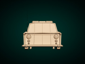 low poly police car 01 Modelo 3D