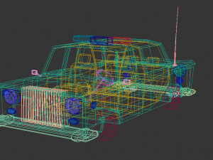 low poly police car 01 Modelo 3D