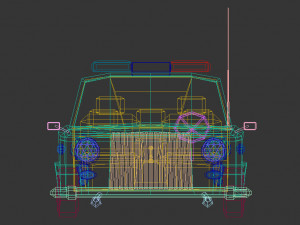 low poly police car 01 Modelo 3D