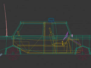 low poly police car 01 3D Model