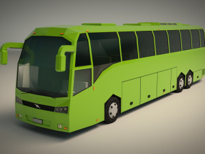low poly coach bus 01 3D Model