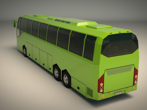 low poly coach bus 01 3D Model