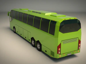 low poly coach bus 01 3D Model