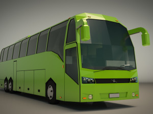 low poly coach bus 01 3D Model