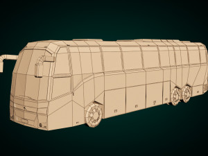 low poly coach bus 01 3D Model