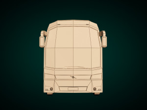 low poly coach bus 01 3D Model