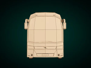 low poly coach bus 01 3D Model