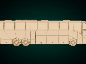 low poly coach bus 01 3D Model