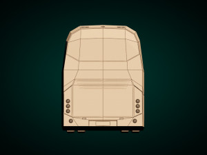 low poly coach bus 01 3D Model