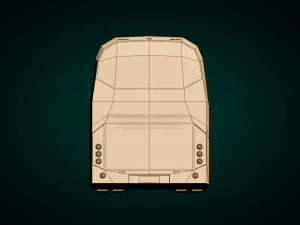 low poly coach bus 01 3D Model