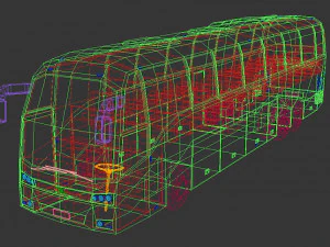 low poly coach bus 01 3D Model