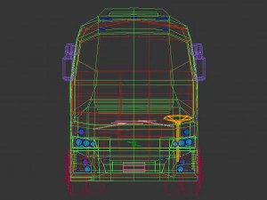low poly coach bus 01 3D Model