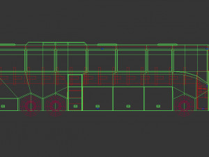 low poly coach bus 01 3D Model