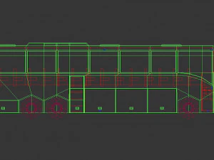 low poly coach bus 01 3D Model