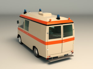 low poly ambulance 01 3D Модель