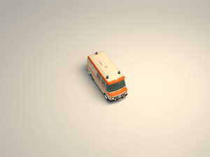 low poly ambulance 01 3D Модель