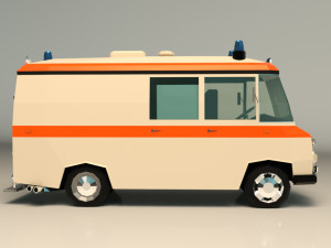 low poly ambulance 01 3D Модель