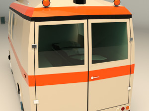 low poly ambulance 01 3D Модель