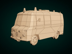 low poly ambulance 01 3D Модель