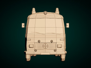 low poly ambulance 01 3D Модель