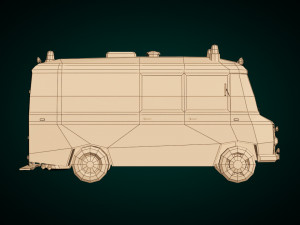 low poly ambulance 01 3D Модель