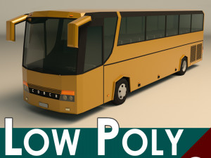 low poly coach bus 02 3Dモデル