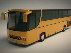 low poly coach bus 02 Modelo 3D