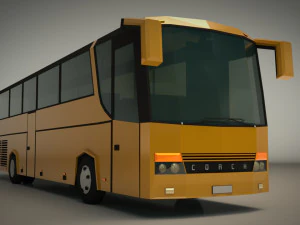 low poly coach bus 02 3D Model