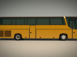 low poly coach bus 02 3D Model