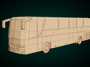 low poly coach bus 02 Modelo 3D