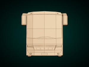 low poly coach bus 02 Modelo 3D