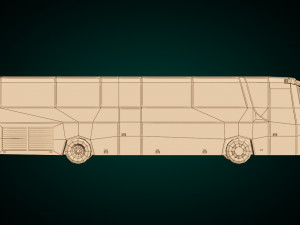 low poly coach bus 02 Modelo 3D