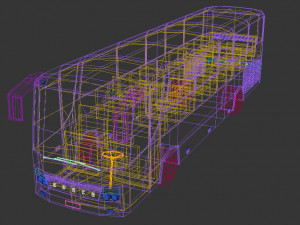 low poly coach bus 02 Modelo 3D