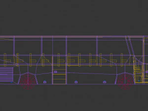 low poly coach bus 02 3D Model