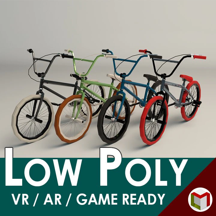 low poly bmx bike 3D Model .c4d .max .obj .3ds .fbx .stl .blend 