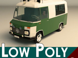 low poly police van 01 3D Model