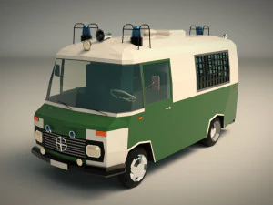 low poly police van 01 3D Model