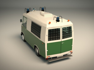 low poly police van 01 3D Модель