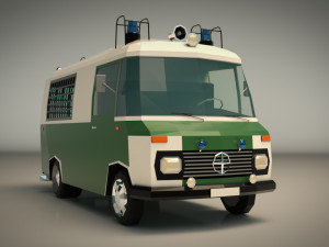 low poly police van 01 3D Модель