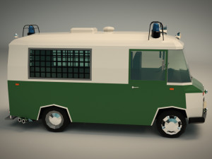 low poly police van 01 3D Модель