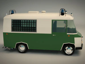 low poly police van 01 3D Model