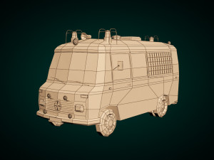 low poly police van 01 3D Модель