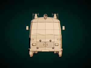 low poly police van 01 3D Модель