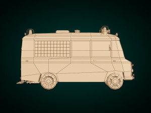 low poly police van 01 3D Модель