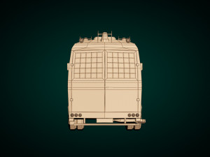 low poly police van 01 3D Модель