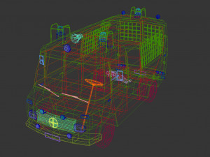 low poly police van 01 3D Модель